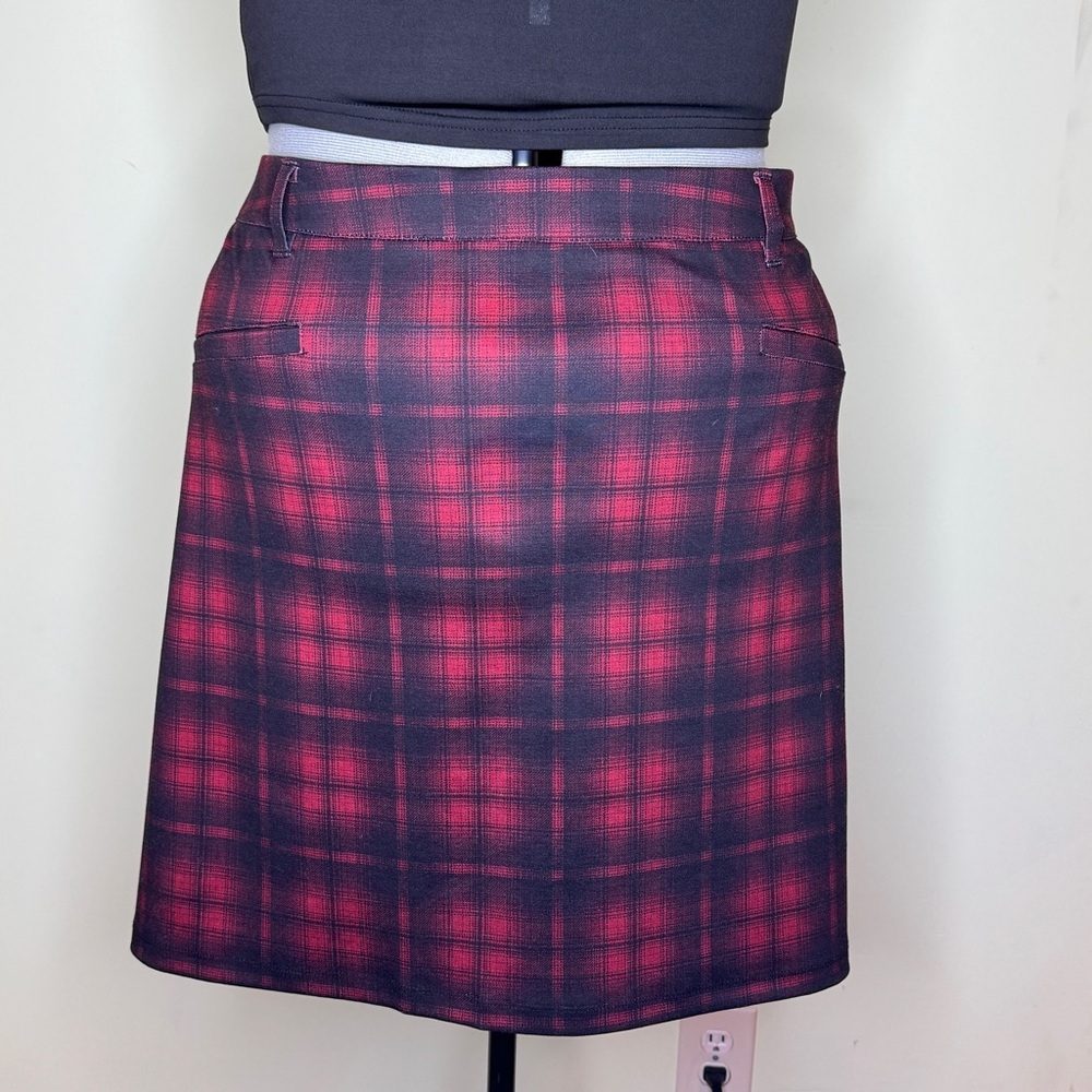 Plaid Red Skirt Edgy Grunge - Picture 3 of 6